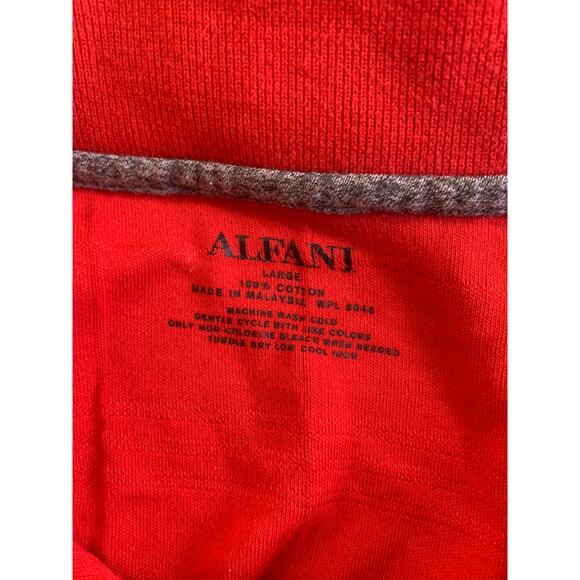 Alfani Women's Polo Golf Shirt Short Sleeve Stretch Cotton Solid Red Size L - Picture 3 of 4